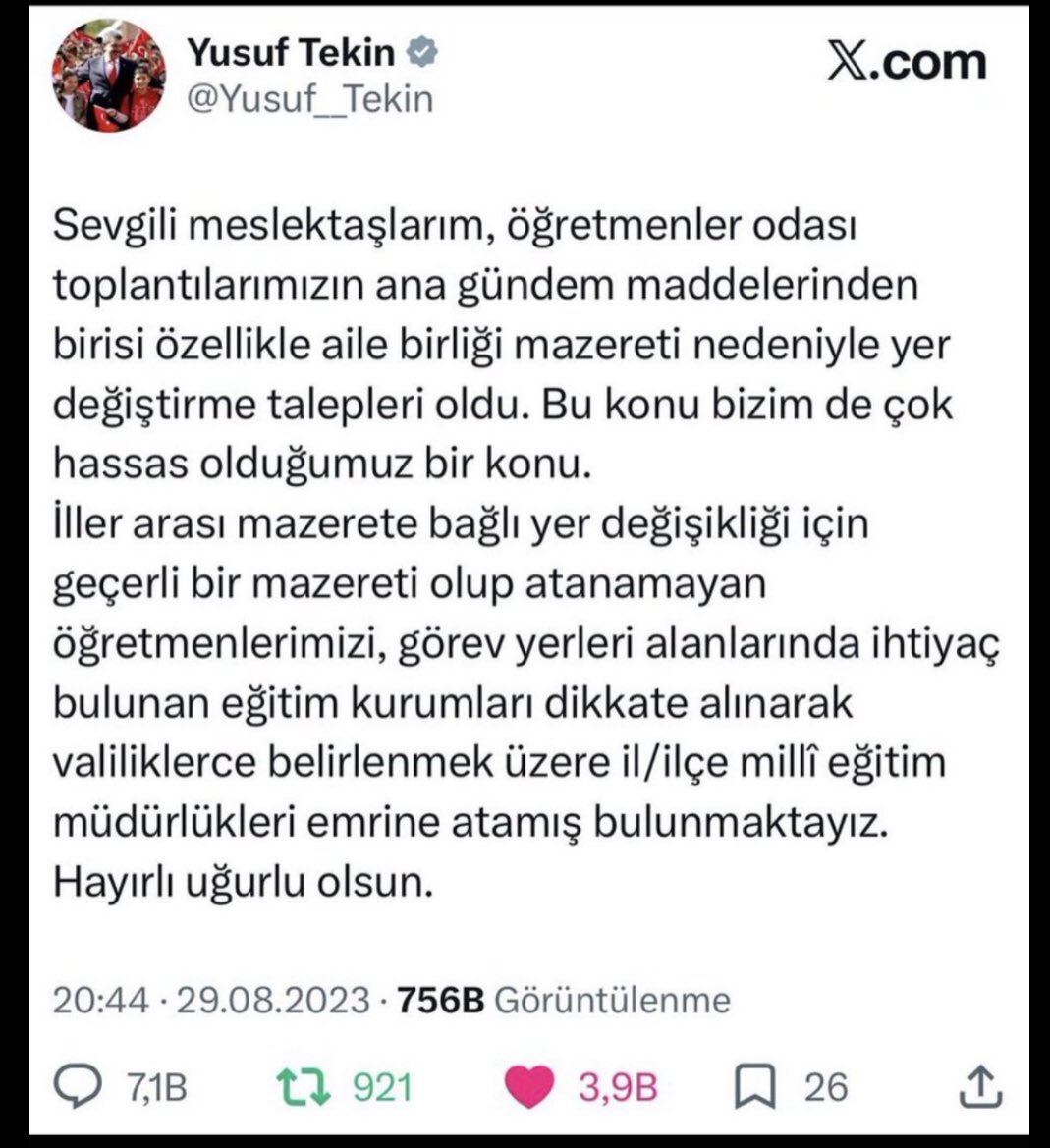 55kingofnorth55's tweet photo. Aile birliği, sağlık ve can güvenliği özrü ertelenemez. Eşi farklı kurumda çalışan öğretmenler olarak kontenjan yetersizliğine kurban edildik. @Yusuf__Tekin il emrinin yeniden değerlendirilmesini talep ediyoruz. #AilemiVerYusufTekin 🩺📌😔 https://t.co/95dWNM0LS7