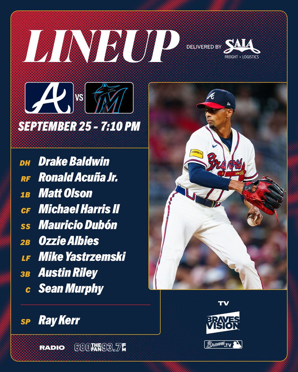 Braves's tweet photo. First of 3️⃣ in Miami!

#BravesCountry https://t.co/Bc5r55924V