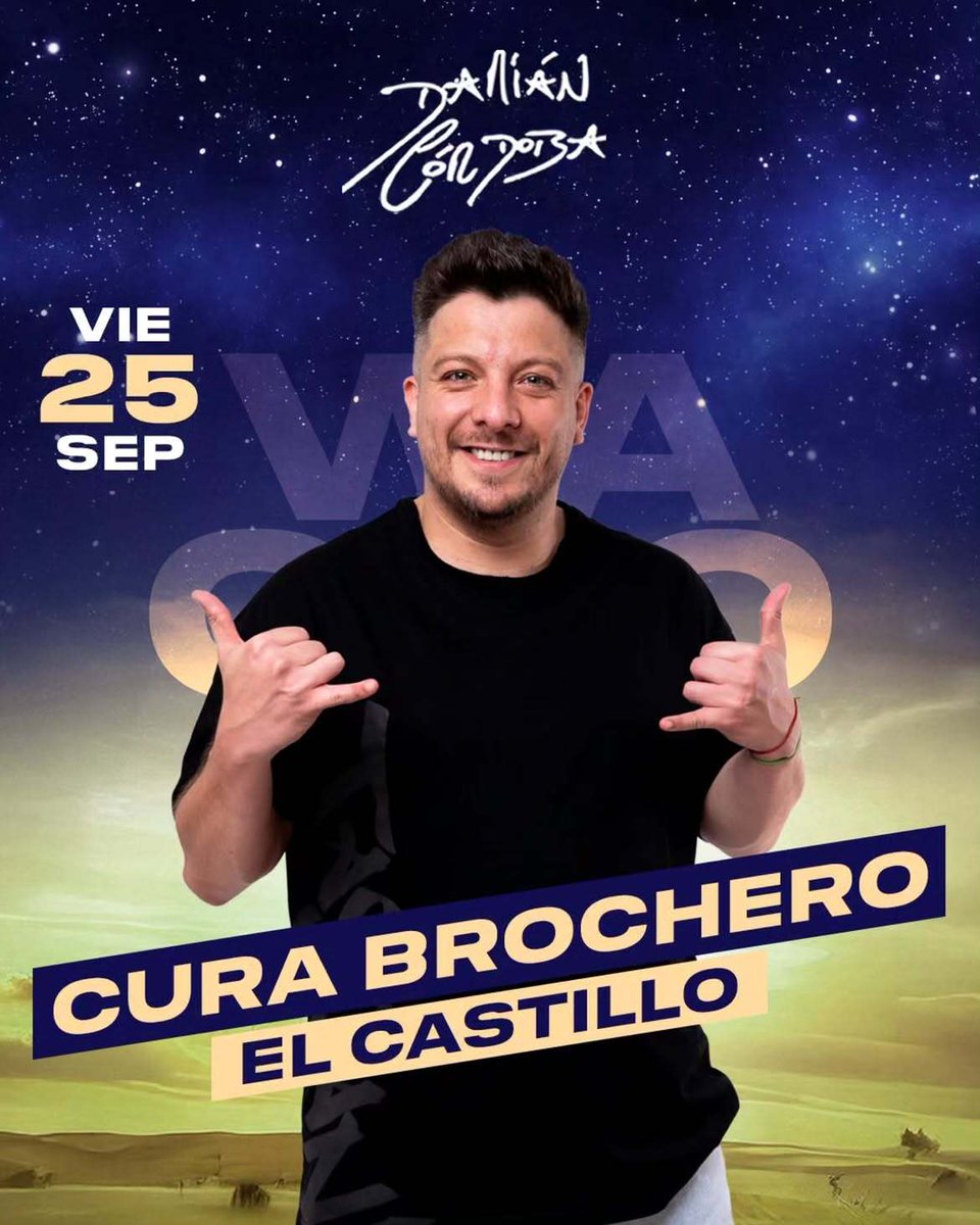 InfEspectCbaok's tweet photo. Hoy @damicordoba en #ElCastillo
#ElWacho
#Cuarteto
#CuraBrochero
#Córdoba
#Argentina https://t.co/SzoYzgLRAt