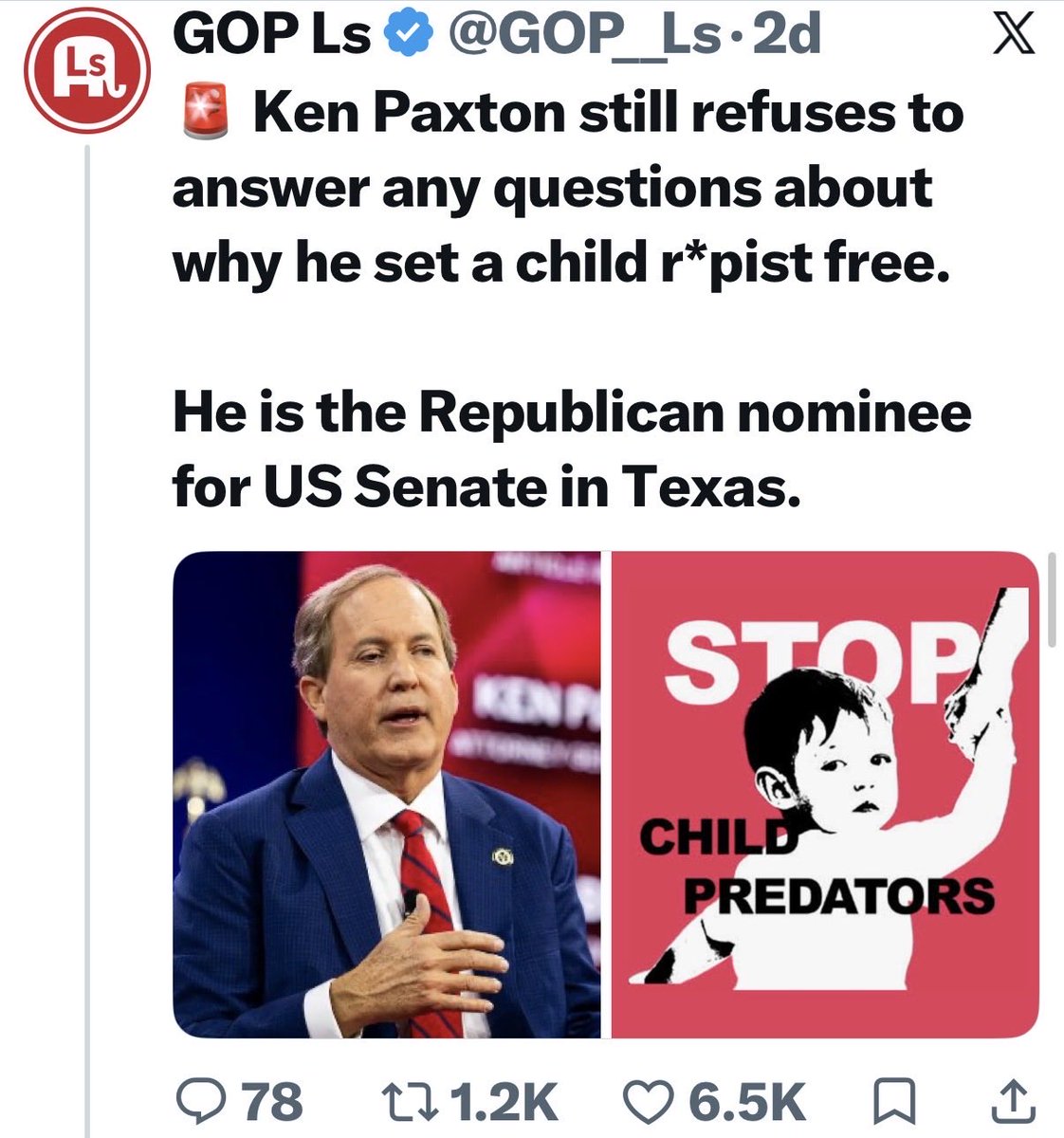 POTUSbrunt's tweet photo. @BlaireWhite It's much better than the Republican Choice, 

which is basically a bunch of pedophile supporting monsters https://t.co/EATeAd2Anh