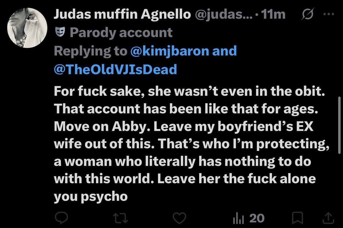 TheOldVJIsDead's tweet photo. @johnbaron1921 @judasmuffin Look at this psycho. She makes her profile pic my ex boyfriend then cries when I change mine in response! 

Never forget Kristy is the real fake victim of Mel being hotter. 

TeLl AbBy To LeAvE mE AlOnE. Bitch needs medication. https://t.co/WMJNnnfyPP