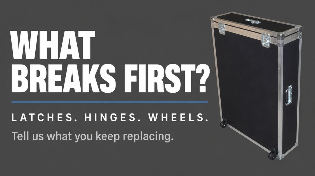 akflightcases's tweet photo. Latches, hinges or wheels - what gives out first on your cases? Every touring crew has a part they keep replacing. Tell us which one it is, and we'll tell you how our ATA cases hold up under it. https://t.co/KUaybQ56tN