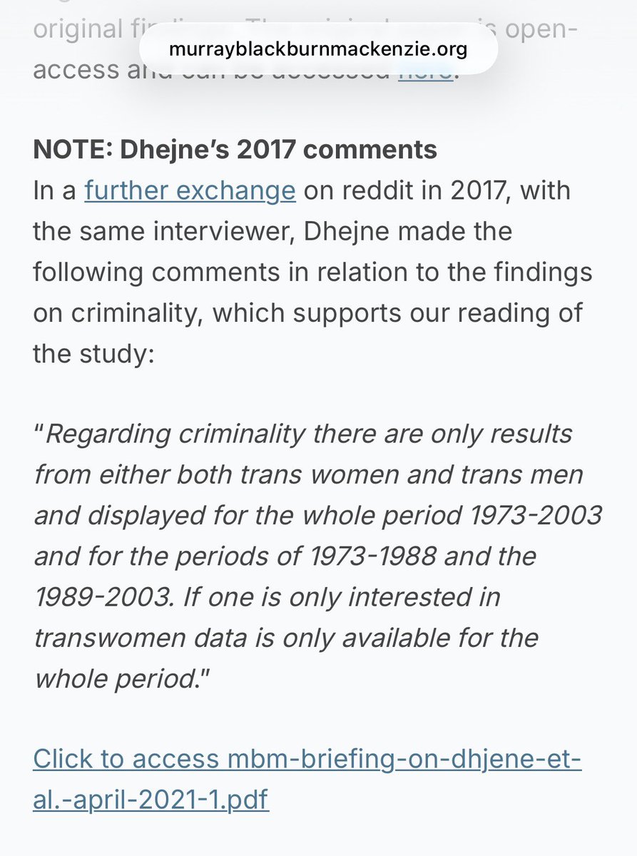 MrsDannyB68's tweet photo. @RadFemme74 @Makoto_Says This is also comment from the author.👇🏻
Goes with what the data said. 
The other one was as interview with transadvocate. Of course they are going to say that.. if they are a handmaiden. 

Sorry the data didn’t support your fiction and the one interview is not enough. https://t.co/F36hnMmoGY