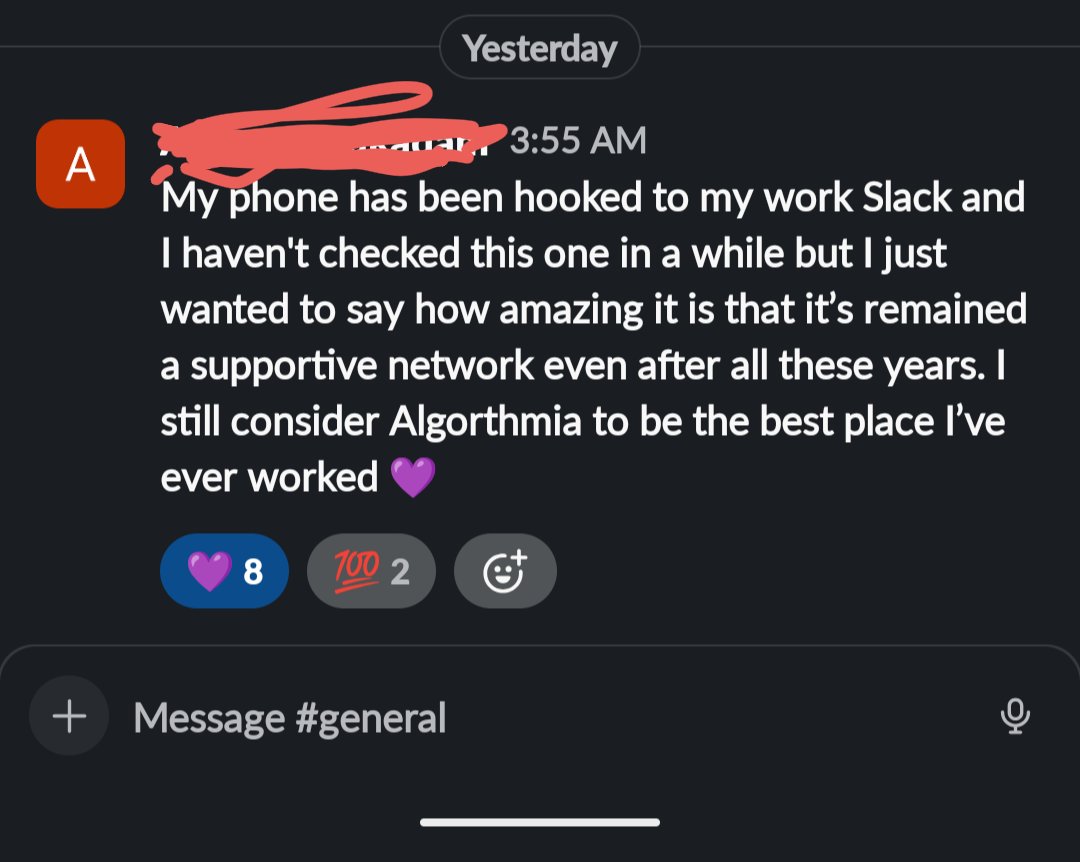 doppenhe's tweet photo. Few things make me prouder in life than the culture we built at Algorithmia with @platypii https://t.co/6ZhaUmECOo