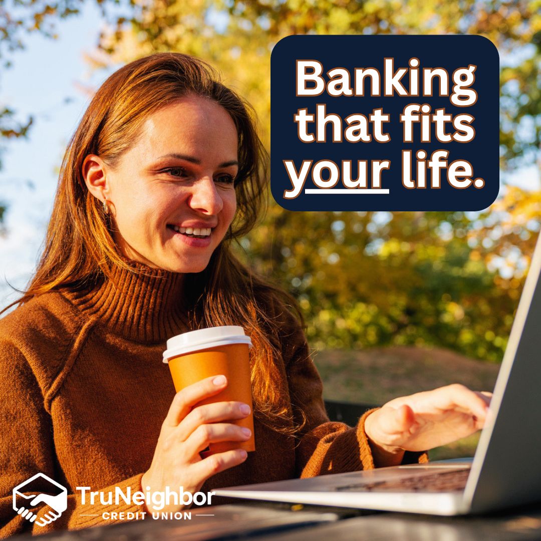 TruNeighborCU's tweet photo. With TruNeighbor’s #OnlineBanking, your money is just a few clicks away. Check balances, transfer funds, pay bills, and more—all from the convenience of your phone or computer. Learn more about online banking at https://t.co/HURSpSW2zD https://t.co/KgKPki7bSB