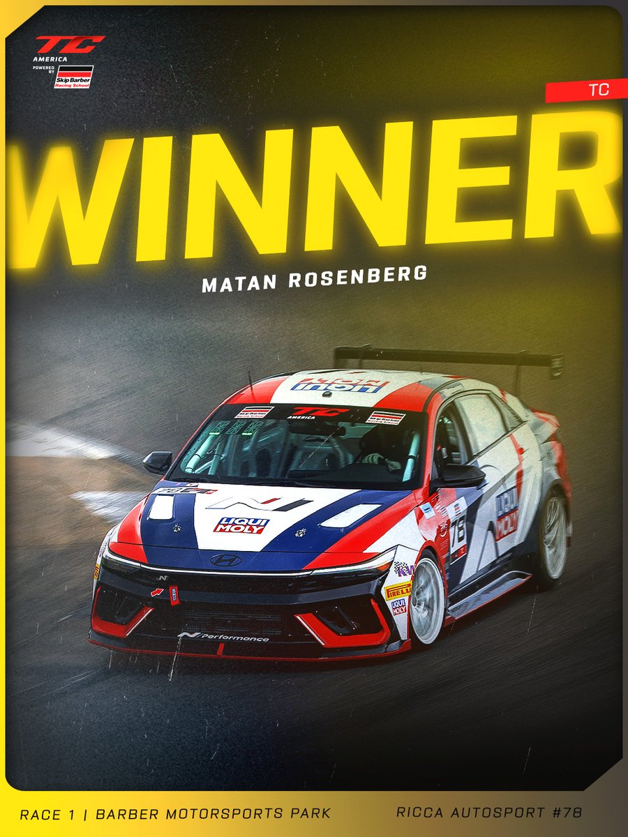 tc_america's tweet photo. Matan Rosenberg scores his first career TC America win at Barber Motorsports Park! π
#TCAmerica #GTBHM https://t.co/7oNZSF1UNU
