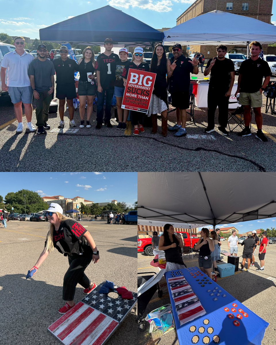 TPUSAatTTU's tweet photo. Nothing beats game day in Lubbock. ππ΄β«οΈπ
Thanks to everyone who came out to our Tech vs. Houston tailgate! #houstonyouhaveaproblem
#turningpoint #tpusa #ttu #lubbock https://t.co/FzR5hL3uKl