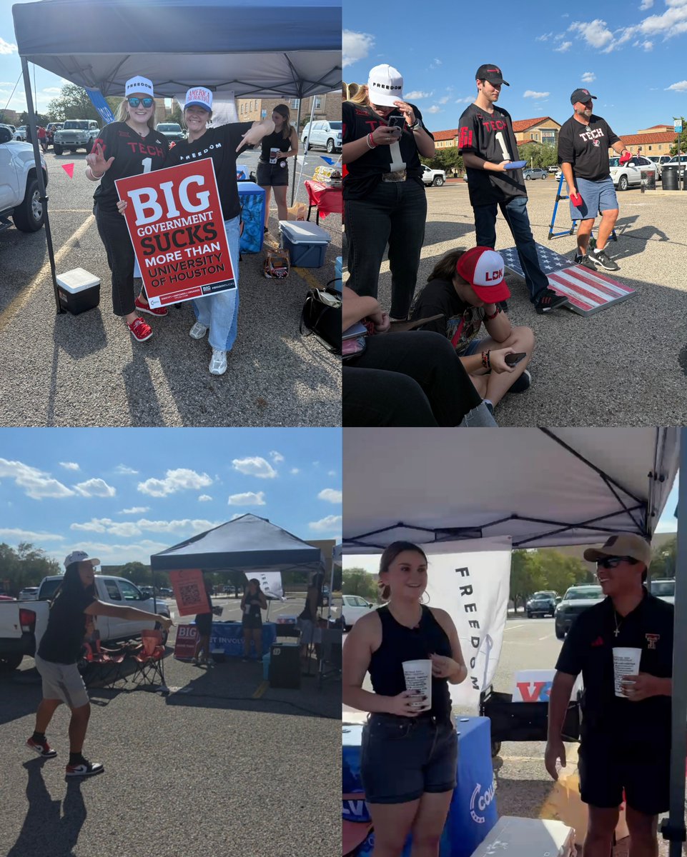 TPUSAatTTU's tweet photo. Nothing beats game day in Lubbock. ππ΄β«οΈπ
Thanks to everyone who came out to our Tech vs. Houston tailgate! #houstonyouhaveaproblem
#turningpoint #tpusa #ttu #lubbock https://t.co/FzR5hL3uKl