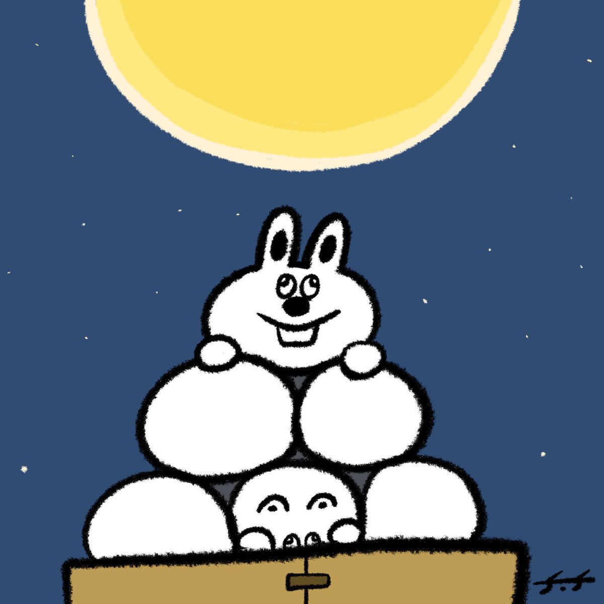 attsuu02's tweet photo. 🌕🐰🍡

 #イラスト #ゆるい絵 #ゆるいイラスト
 #illustration #おえかき https://t.co/OiSI6p671L
