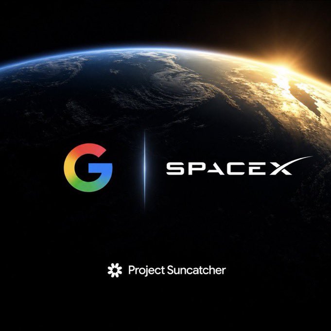 Thisiskeena's tweet photo. SpaceX will launch Google’s AI chips into orbit. Falcon 9 will fly Project Suncatcher’s first satellite on the Transporter-18 mission from Vandenberg on October 1. https://t.co/n7Paizvu1m