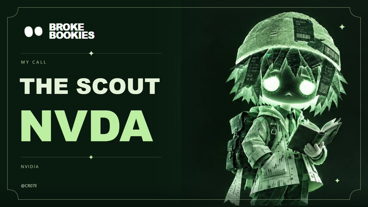 CR07ll's tweet photo. My Bookie is The Scout
My call is $NVDA

Going green with @brokeb00kies https://t.co/IDe7wBlUFX https://t.co/yB2jZomomA