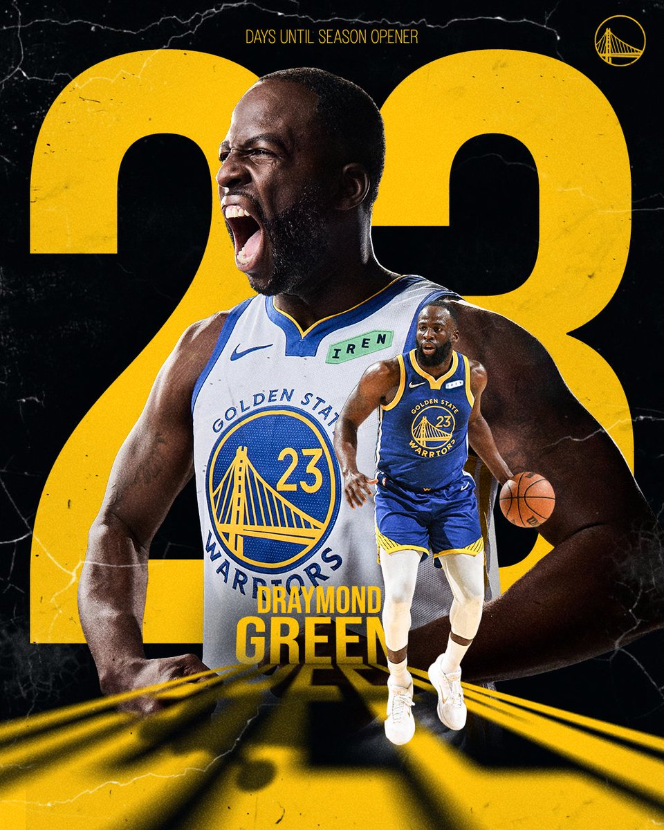 warriors's tweet photo. 23 DAYS UNTIL DUBS BASKETBALL https://t.co/yvZn67xKJ9