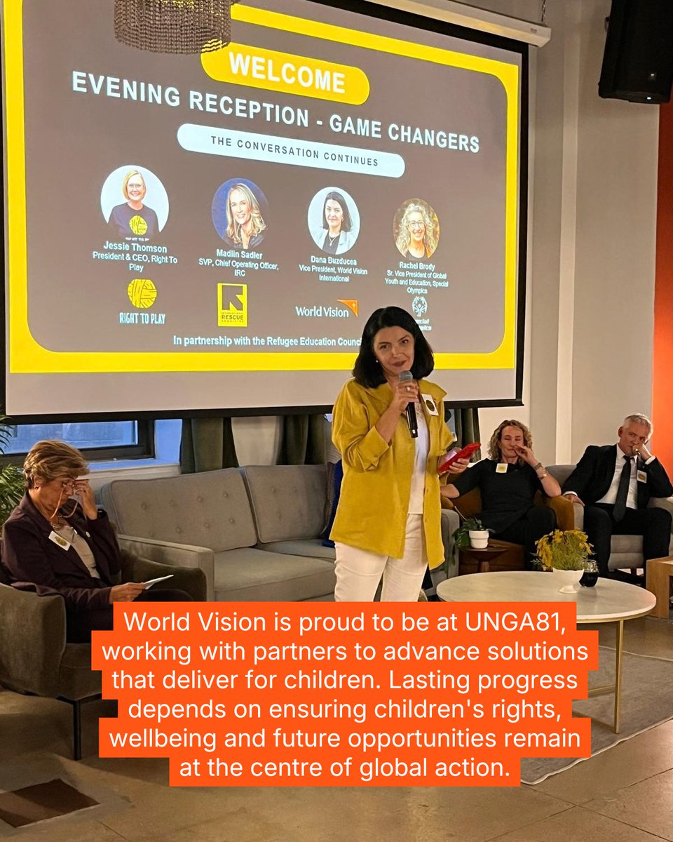 WorldVision's tweet photo. As #UNGA81 draws to a close, one message stands out: the decisions made today will shape the world children inherit tomorrow.
Throughout the week, World Vision engaged with partners, policymakers and global leaders to help ensure children's rights, well-being and future opportunities remain at the heart of global discussions. We were encouraged by the commitment to tackling shared challenges and advancing solutions that can deliver lasting change for children and communities.
The conversations may be ending, but the work continues. Together, we can help build a better future for every child.

#ForChildren #ChildRights #UNGA81