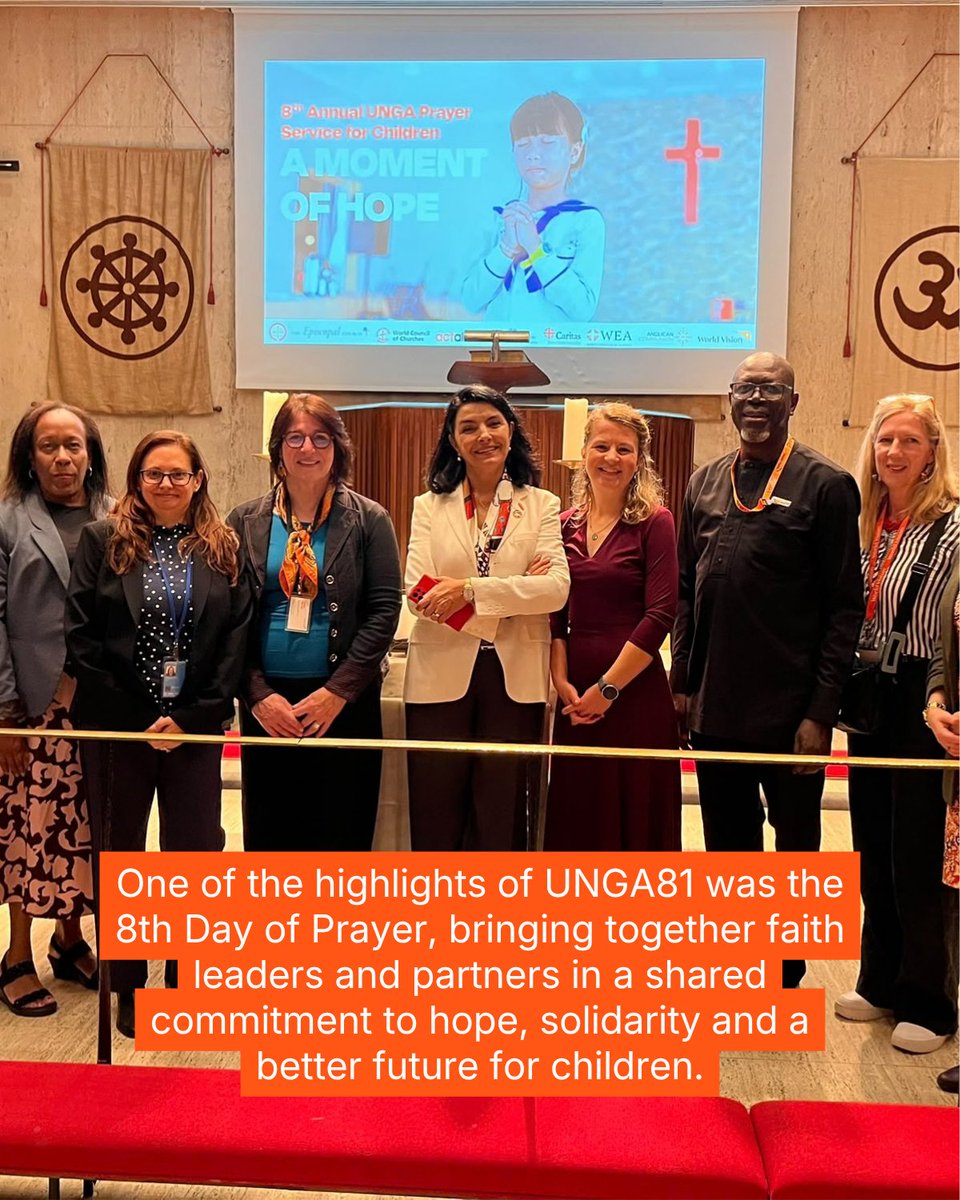 WorldVision's tweet photo. As #UNGA81 draws to a close, one message stands out: the decisions made today will shape the world children inherit tomorrow.
Throughout the week, World Vision engaged with partners, policymakers and global leaders to help ensure children's rights, well-being and future opportunities remain at the heart of global discussions. We were encouraged by the commitment to tackling shared challenges and advancing solutions that can deliver lasting change for children and communities.
The conversations may be ending, but the work continues. Together, we can help build a better future for every child.

#ForChildren #ChildRights #UNGA81