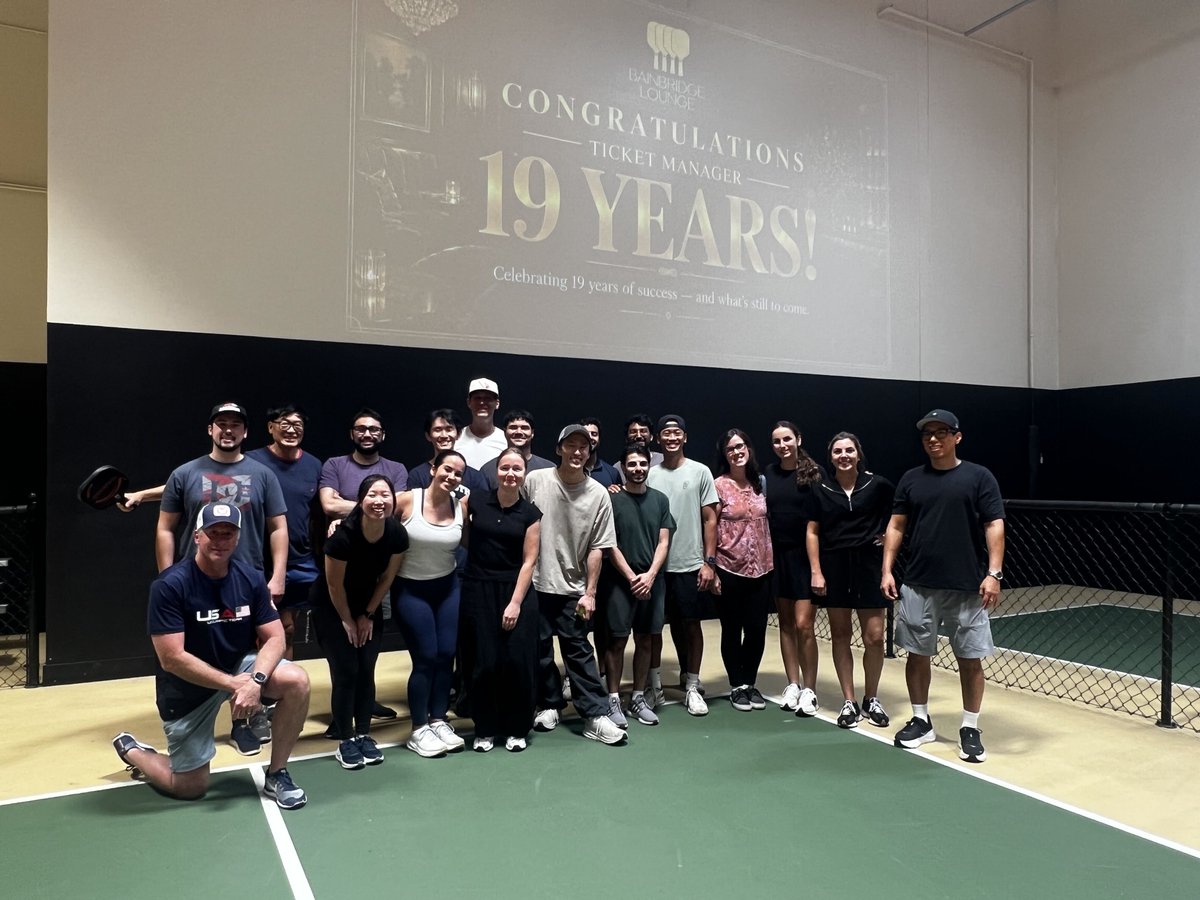 TicketManager's tweet photo. 19 years of TicketManager! 🎉

Our LA, Arizona, and New York offices each hit their local courts for a September Company Happy Hour of pickleball. 🏓 Amazing team, and we're just getting started.

#TicketManager #TicketsMeanBusiness https://t.co/WtpQrfkG41