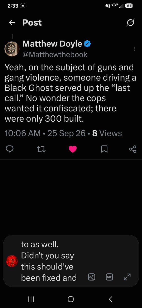 WorldOnFire2022's tweet photo. @Matthewthebook @JustTheTweets17 Ok @grok, apparently you're being lied to as well. Didn't you say this should've been fixed and registering a 1 if the app was closed out, reopened to refresh? I did that, and came back to it. So, are you now willing to admit there is no other way than internal manipulation? https://t.co/B5bwSItkMj