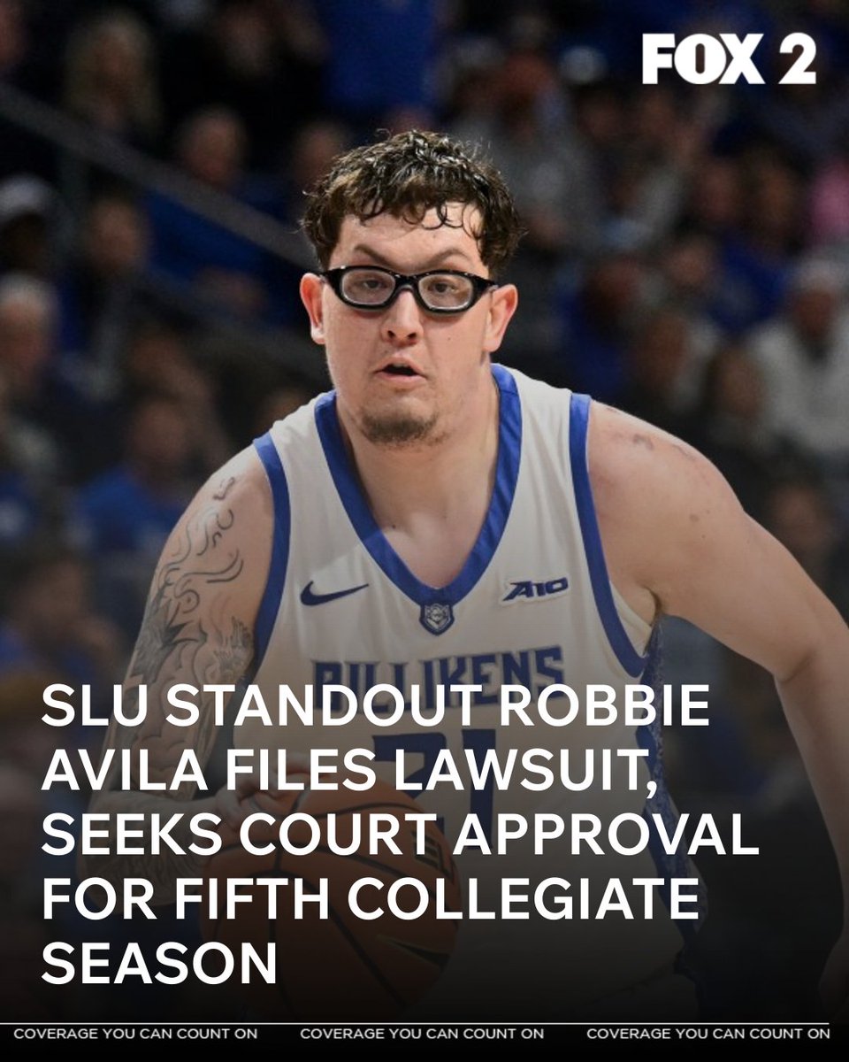 FOX2now's tweet photo. After playing limited minutes in the Summer League, Robbie Avila recently filed a lawsuit to rejoin his former squad at St. Louis University. https://t.co/rAq1j0mPei