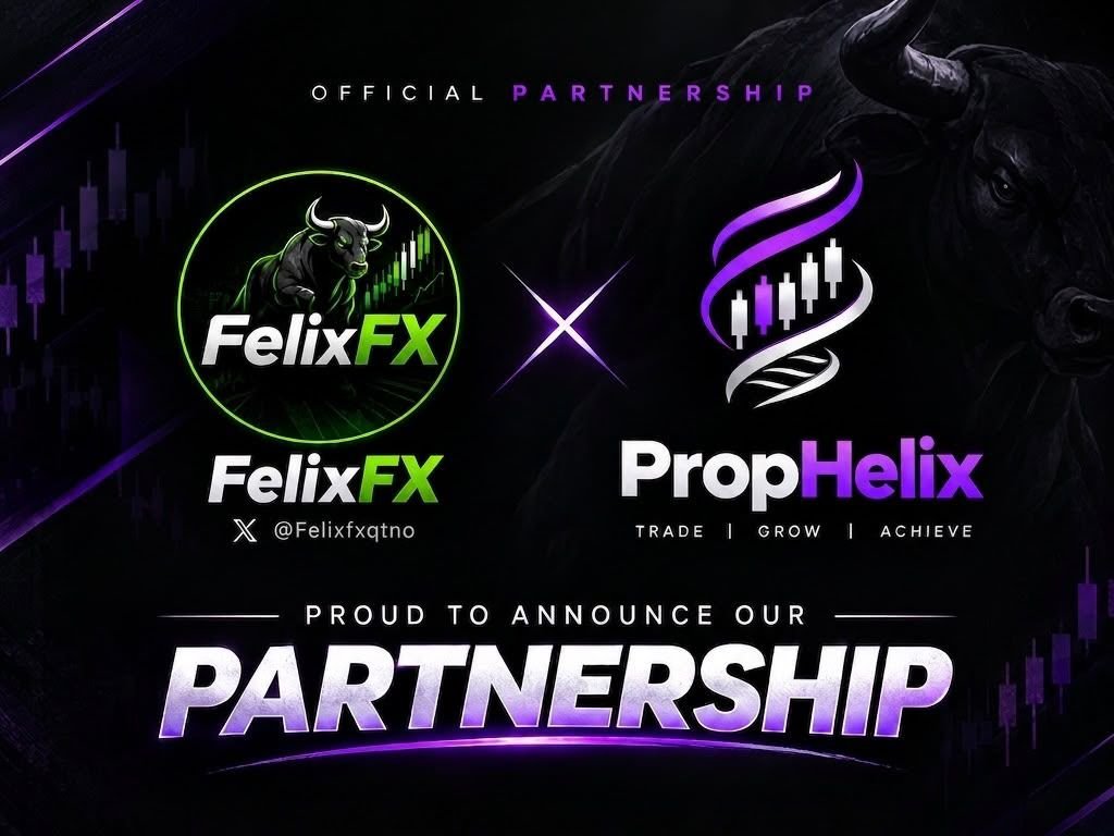Felixfxqtno's tweet photo. 🚨 OFFICIAL PARTNERSHIP ANNOUNCEMENT 🚨

FelixFX ✕ PropHelix 🤝

It’s official. I’ve partnered with PropHelix, a CFD prop firm setting a new standard for traders:
• Better trading rules
• Low prices on challenges
• No hidden rules
• Fast payouts

Ready to level up your trading journey with a firm that actually puts traders first? Stay locked in! 🚀