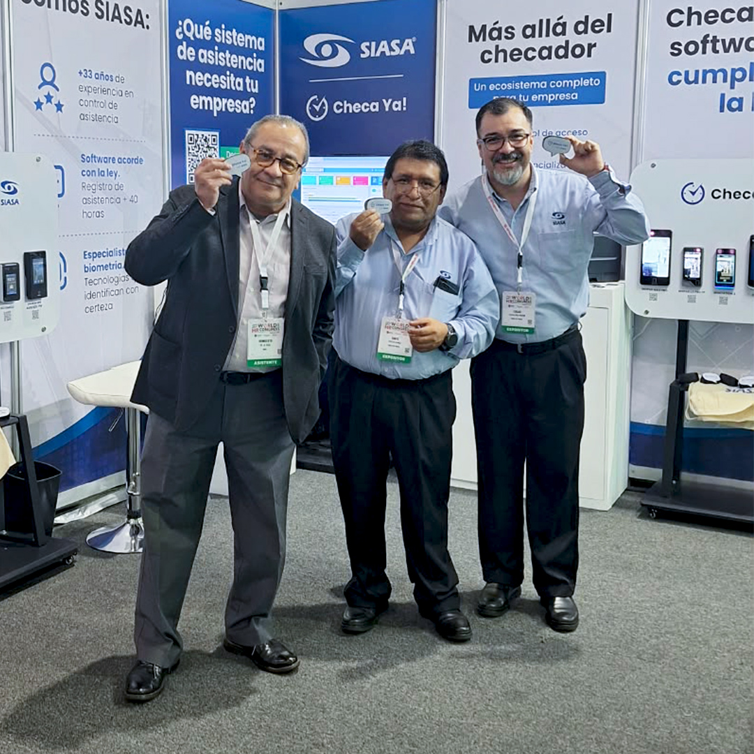 Siasa's tweet photo. Checa Ya! de SIASA estuvo en el Congreso Mundial de Recursos Humanos de @Amedirh_ 
Presentamos nuestras soluciones de control de asistencia a profesionales de RH y generamos nuevas oportunidades para los integradores que ya forman parte de la iniciativa.
Únete a Checa Ya! https://t.co/aNBZDmfIeH
