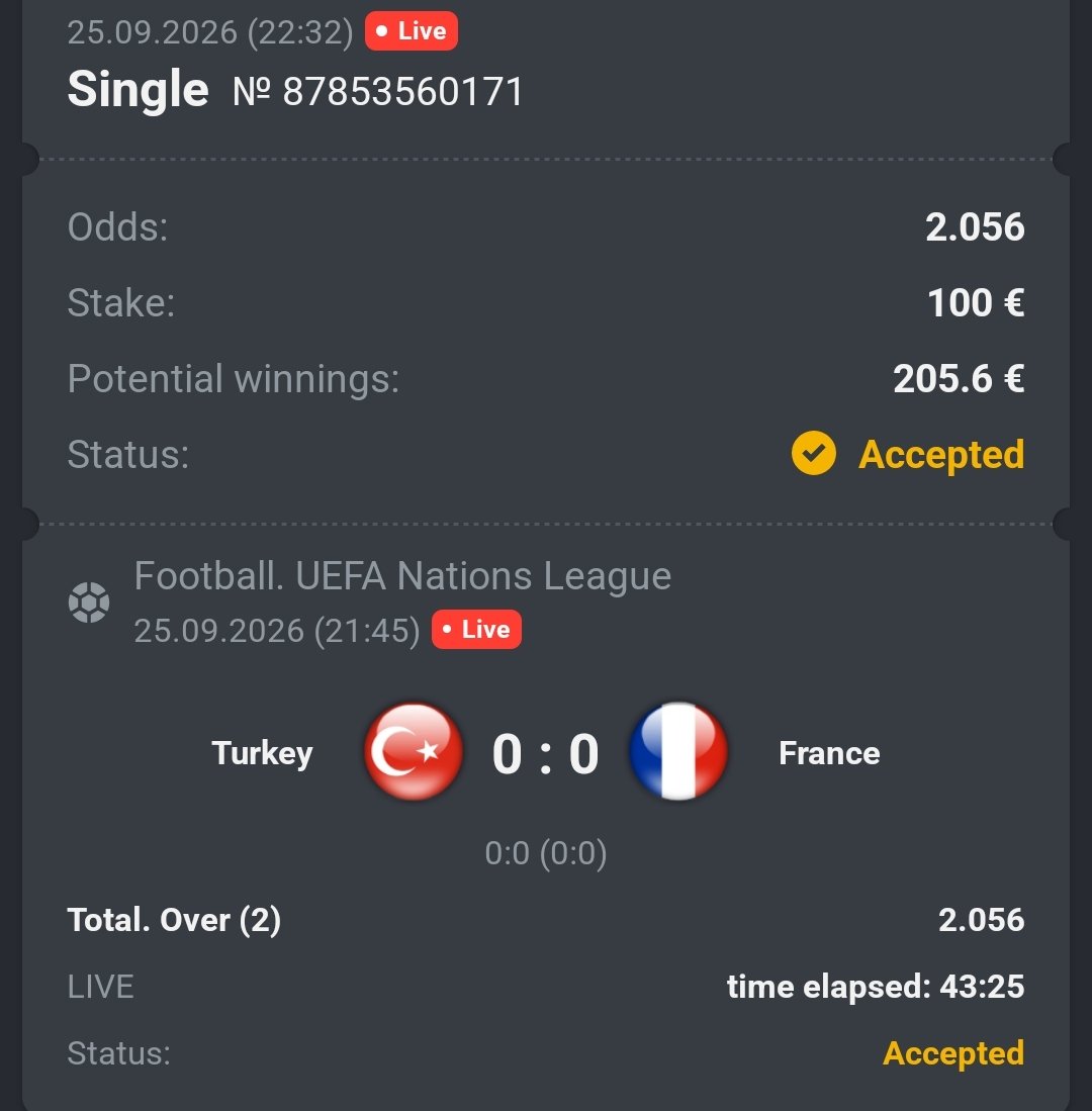 RaimisGold's tweet photo. Game is starting now , I think its free money 

#UEFA_Nations_League_League_A 
#france #turkey #livefootball https://t.co/RufpACD789