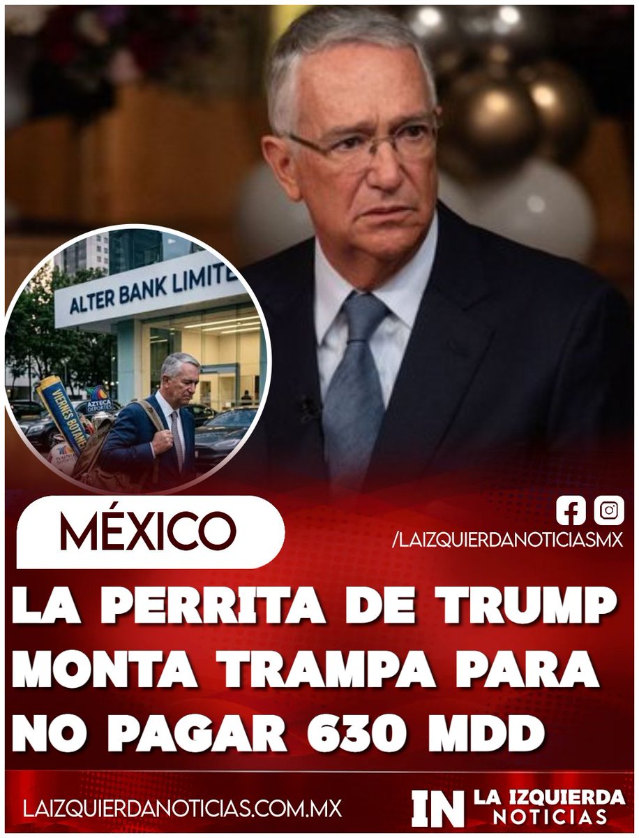 IzqNoticiasMx's tweet photo. ¡FRAUDE! TV Azteca de Ricardo Salinas Pliego, firmó un préstamo de 290 MDD con AlterBank, un banco fantasma en El Caribe, cinco semanas antes de declararse en concurso mercantil. Ante esto, un banco en Nueva York, demandó a la televisora y al banco por una maniobra fraudulenta para evadir el pago de más de 630 millones a los tenedores de bonos. Detrás de AlterBank están dos personajes vinculados a escándalos de corrupción en El Salvador y al círculo de Nayib Bukele.