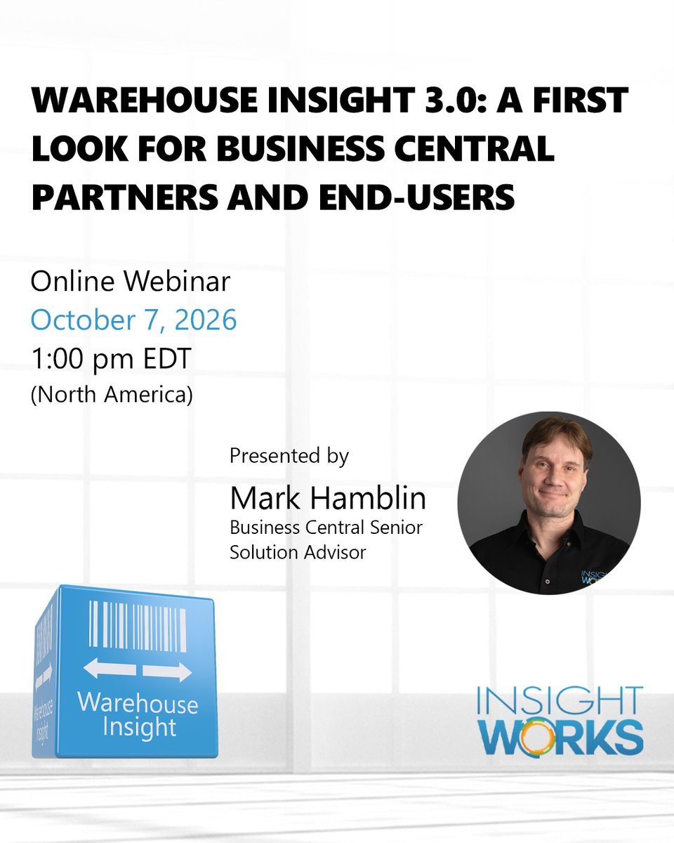 DMSInsightWorks's tweet photo. Warehouse Insight 3.0: This session previews what's changing before the October release for both partners supporting implementations and end-users on the floor.

Register: https://t.co/R0nCvDofND https://t.co/I5WLdBIiAJ