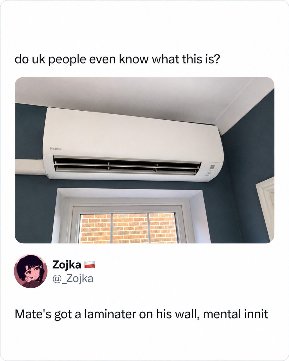 LaureenSfera's tweet photo. Is it really that bad? The UK’s lack of air conditioning comes down to mild summers, heat-trapping older homes, costly retrofits, and high energy bills. How do you stay cool during a heatwave? https://t.co/t2gdEMyPlJ
