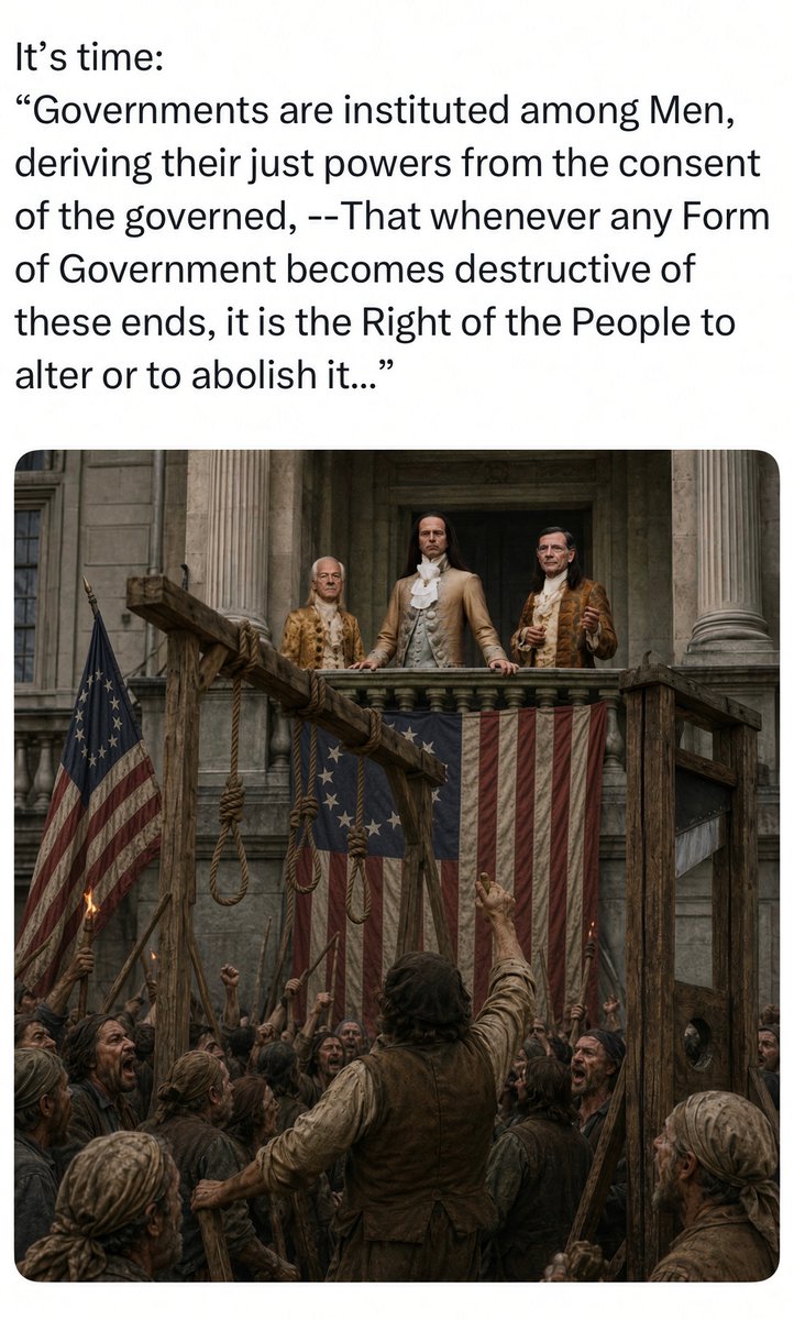 PostRantsHere's tweet photo. @DefiyantlyFree When we can’t even get Thune and others in our own party to pass the 80+% of ALL VOTERS supported SAVE America Act, this is the part of the Declaration it is time to heed. https://t.co/qotu1GNrw7