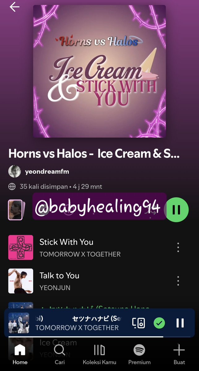 babyhealing94's tweet photo. 26/09/2026
ICE CREAM & SWY (P)
#TeamDevilbatu
HORNS vs HALOS STREAMING PARTY
#TOMORROW_X_TOGETHER #YEONJUN https://t.co/egtB2ylZYJ