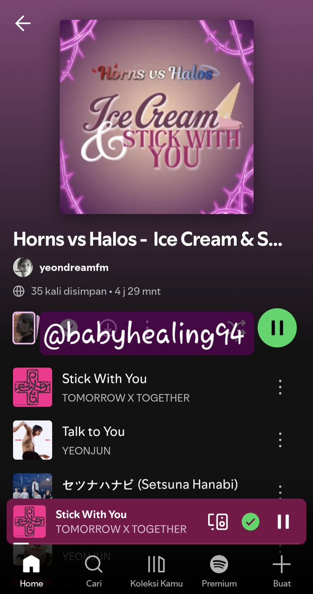 babyhealing94's tweet photo. 26/09/2026
ICE CREAM & SWY (P)
#TeamDevilbatu
HORNS vs HALOS STREAMING PARTY
#TOMORROW_X_TOGETHER #YEONJUN https://t.co/egtB2ylZYJ