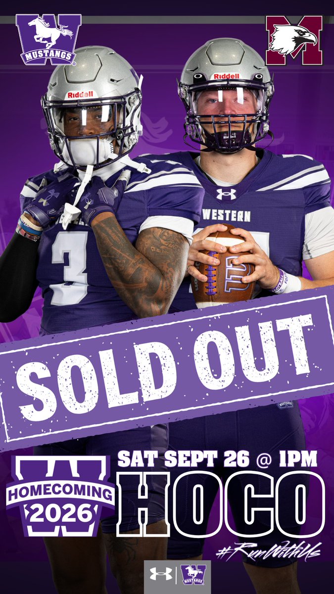 WesternMustangs's tweet photo. HOCO FOOTBALL IS SOLD OUT! 🔥 🏈🔥

Already got tickets? Doors open at 11:30am on the west side.

Game day parking and campus access information: https://t.co/NXVIFDkeDG

#westernmustangs #soldout #hoco https://t.co/XC51iF4N9e