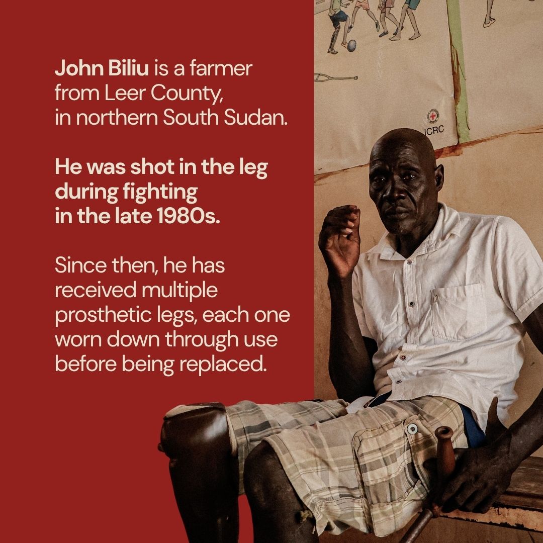 ICRC's tweet photo. 📍South Sudan | In remote areas, insecurity and impassable roads can delay medical evacuations, sometimes forcing families to carry injured relatives for days before they can reach help. By then, wounds may already be severely infected.
 
Our colleague @KieranJSeager shares what he witnessed during a visit to the ICRC-supported surgical department at Juba Military Hospital, where medical teams continue caring for the wounded as pressure on the facility grows 👉🏼 https://t.co/wQYIuhpCML