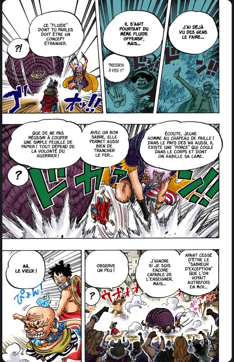 IopoNos's tweet photo. @BINGO125406 À l'époque peut être qu'Oda ne l'avait pas en tête, on ne le saura jamais. Mais il l'a figé à Wano. C'était du haki. https://t.co/7zs54ilKhR