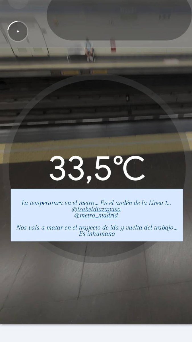 NoraFabro's tweet photo. El #metrodemadrid vulnera las condiciones mínimas de habitabilidad para miles de usuarios diarios. La inacción del gobierno del PP destruye los servicios públicos y nos roba la vida. #Madrid #TransportePúblico #CalorExtremo #GestiónPública https://t.co/cgY9RquAyU