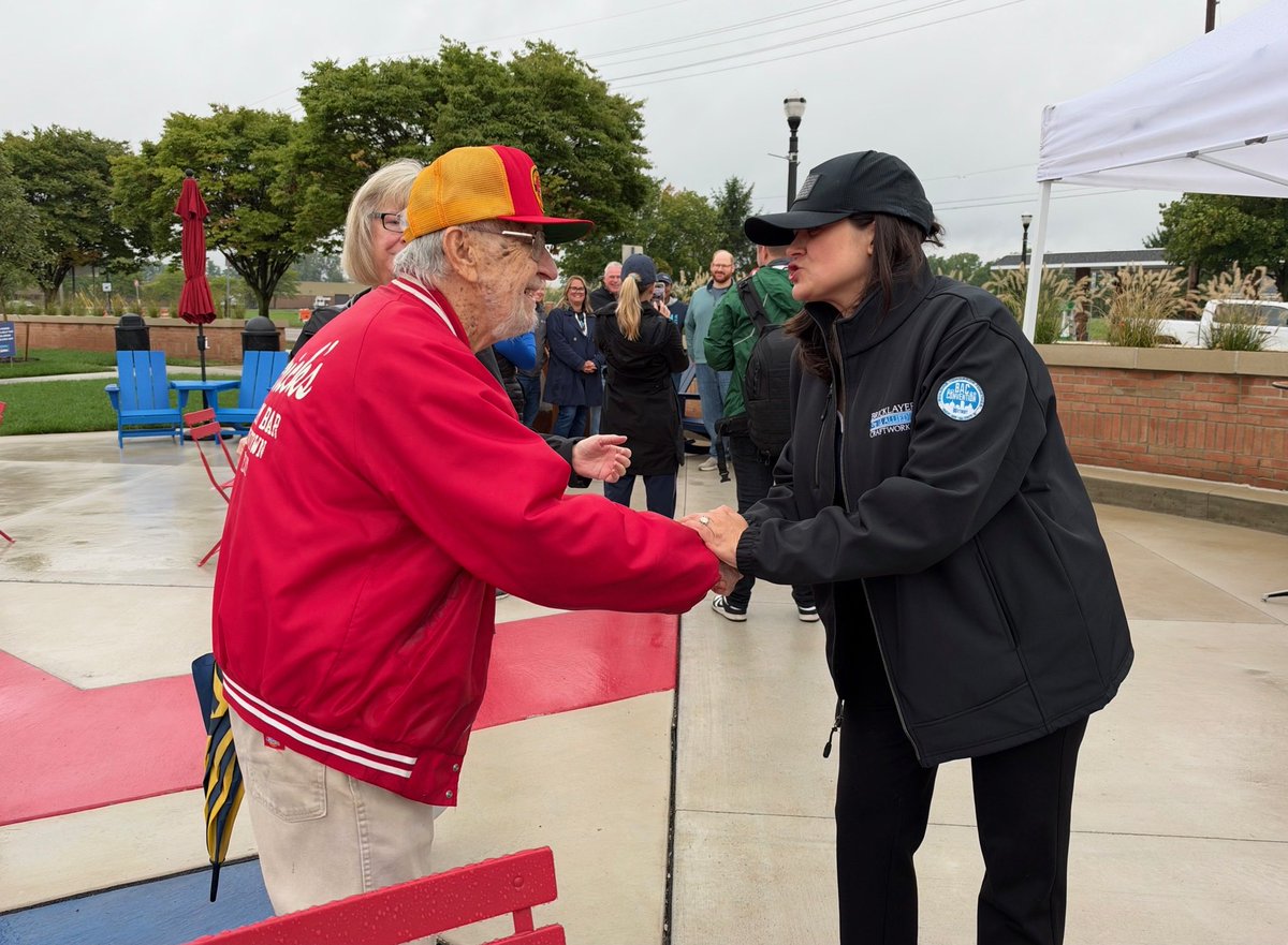 RepHaleyStevens's tweet photo. Wixom will always hold a special place in my heart! ❤️ 

So great to join Mayor Beagle and local leaders last weekend to open up the new West End Commons that I helped secure federal funding for two years ago. The future is bright for downtown Wixom. https://t.co/HrbGy7X86J
