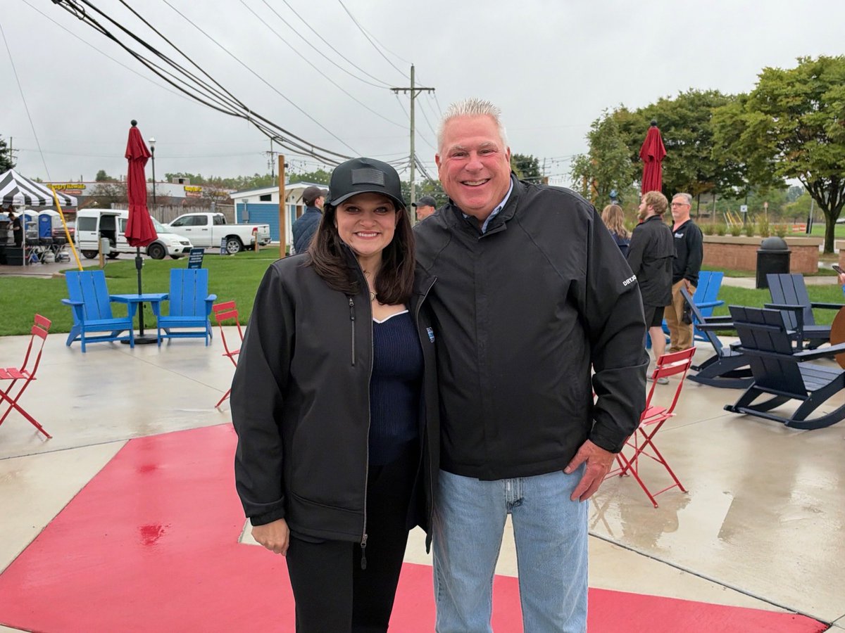 RepHaleyStevens's tweet photo. Wixom will always hold a special place in my heart! ❤️ 

So great to join Mayor Beagle and local leaders last weekend to open up the new West End Commons that I helped secure federal funding for two years ago. The future is bright for downtown Wixom. https://t.co/HrbGy7X86J