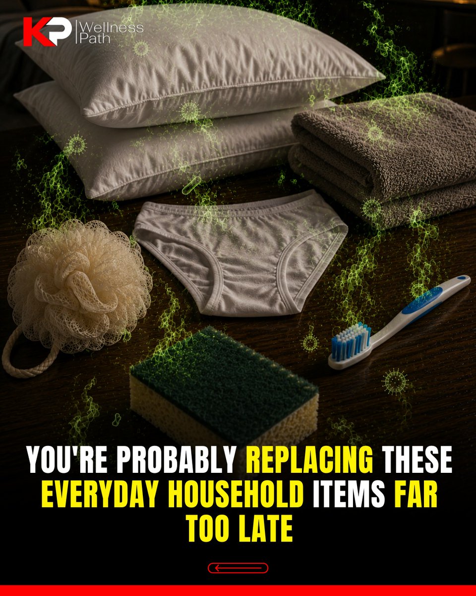 RamonaEnsworth's tweet photo. Some of the dirtiest things in your home may look clean. Use this hygiene checklist
Bed sheets: weekly
Pillows: every 1–2 years
Underwear: every 6–12 months
Bath towels: every 3–4 uses
Toothbrushes: every 3 months
Loofahs: every 4 weeks
Kitchen https://t.co/9iBg1Fh0AG