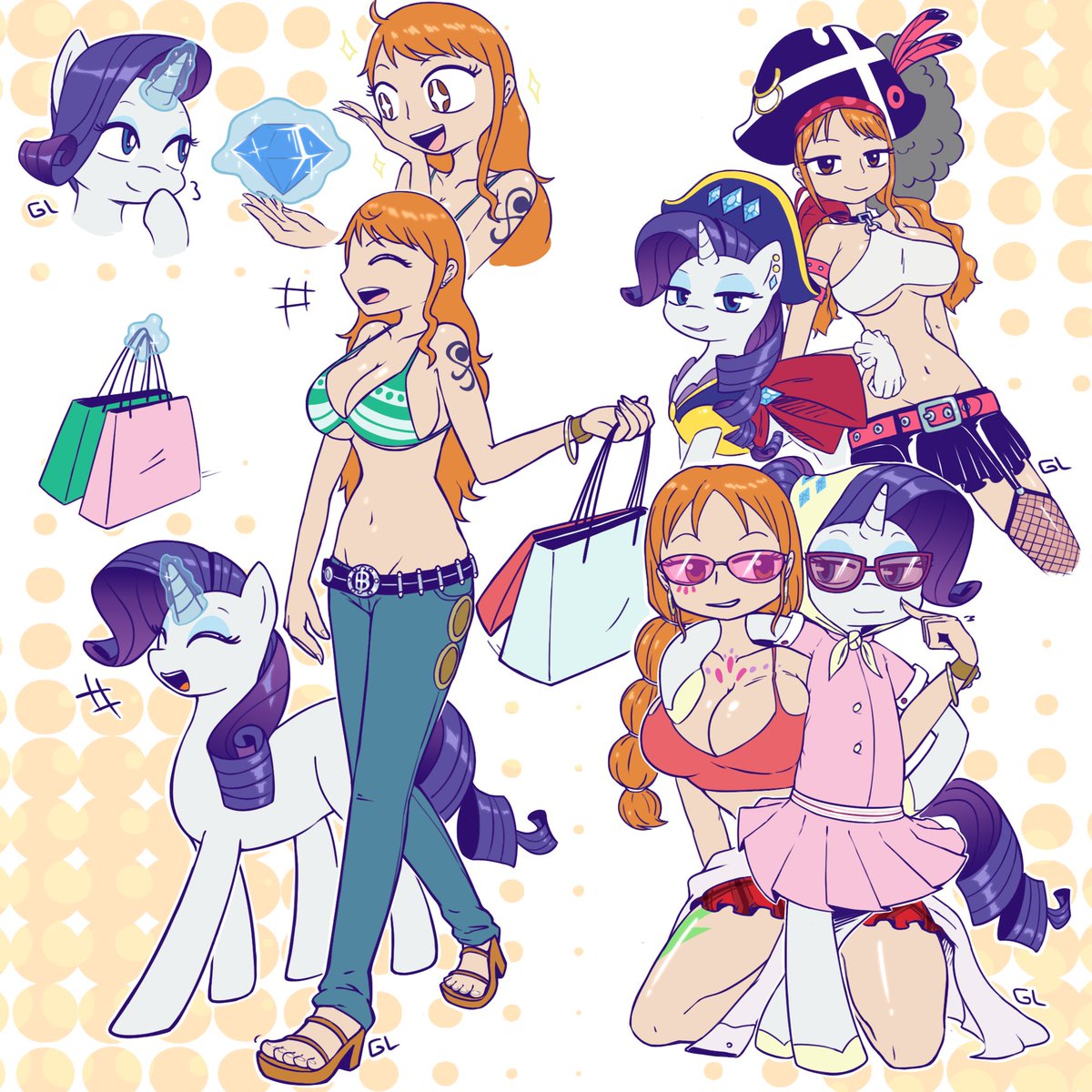 gamerluna2095's tweet photo. #OnePiece #Nami #MLP #Rarity https://t.co/Dq8EdnqFOd