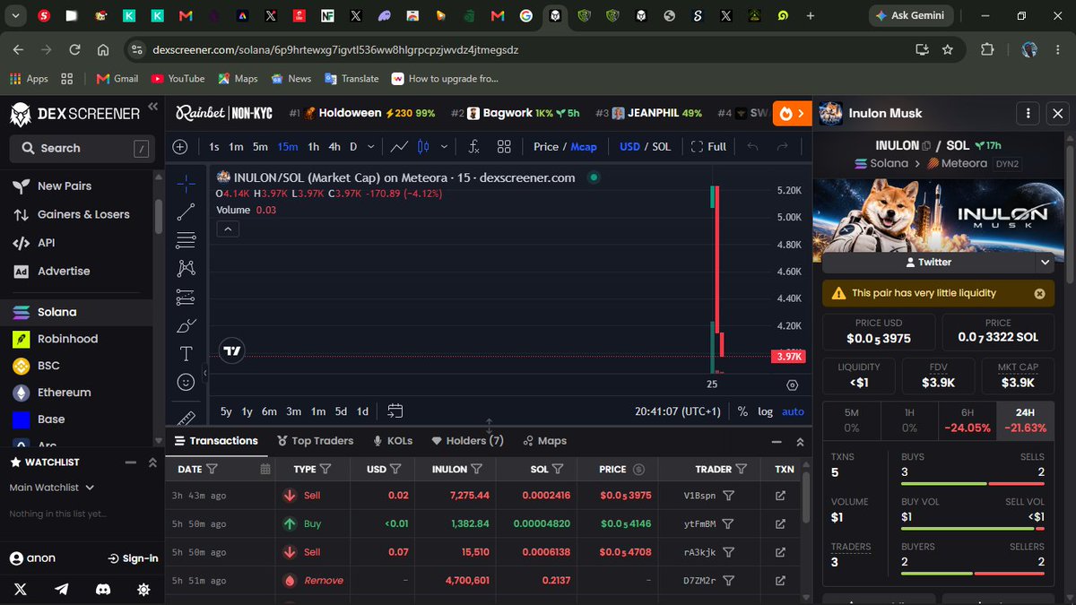 defi_xovic's tweet photo. @inulonmusk @elonmusk 🚨 INVESTIGATION MODE: ON
$INULON has just 7 holders.
🔴 One creator wallet controls 95.8% of supply.
🔴Top 10 control 99.1%.
🔴8 linked wallets detected.
🔴 No verified liquidity
so many 🔴🔴red FLAGS
DON’T TRUST. VERIFY. 🕵️
The blockchain leaves receipts.
#REBELALLIANCE #RAC https://t.co/6HVneAGX03