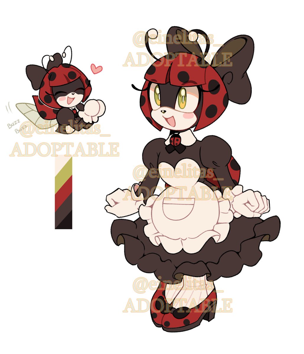 einelitas_'s tweet photo. Blackwood Ladybug Maid adoptable !! 
9⃣5⃣

dm me or claim her on my kofi, link ⬇️ https://t.co/lVDk6cx84P