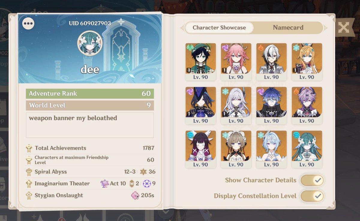 NaClorinde's tweet photo. hello #genshintwt does anyone wanna be friends in game my friend list is lowk comprised of dead accounts from 2022💔i promise i have some decent characters for theatre💔💔uid 609027903 please💔💔💔 https://t.co/Qdo4lkUSQT