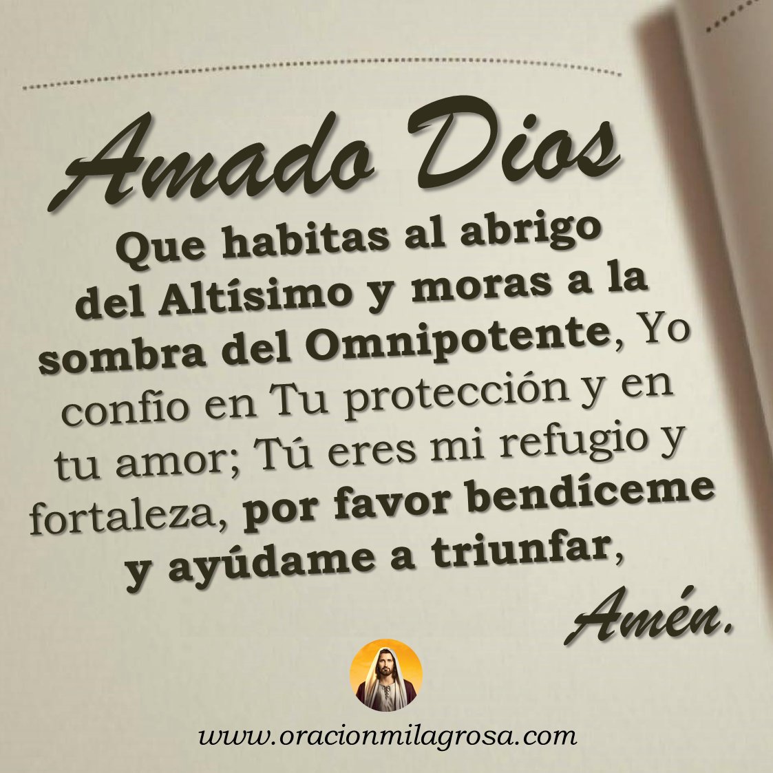 oracion_milagro's tweet photo. LA ORACIÓN MÁS PODEROSA DEL SALMO 91: Haz esta oración inspirada en el SALMO 91 para acercarte a DIOS y pedirle al Señor que sea obrando en tu vida y que te ayude a vivir en plenitud, bienestar, prosperidad, bendiciones y milagros.

Haz esta oración en: https://t.co/KpefKD20JJ ✨