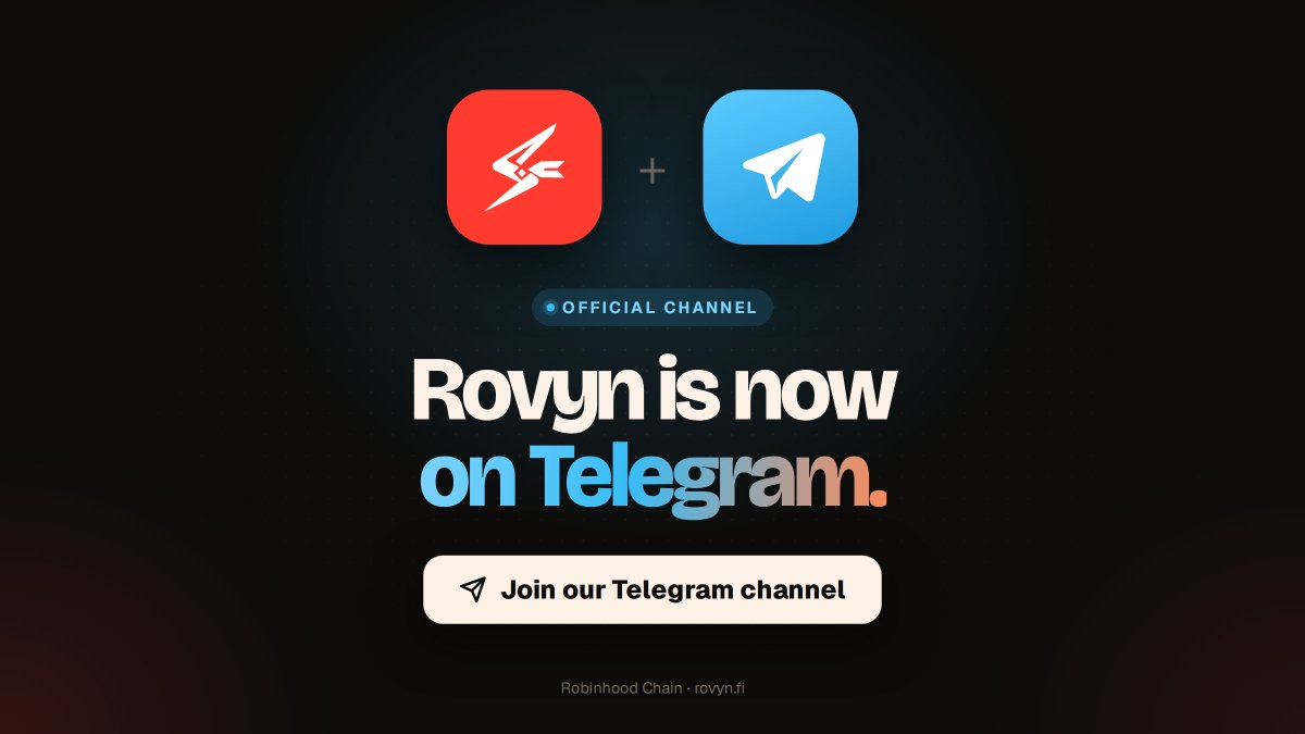 rovyndotfi's tweet photo. You asked for it so much, so we decided to do it.

The Rovyn Community Telegram channel has been created.

The only rule is to be respectful. To join https://t.co/HQn8gPclCp https://t.co/1zhow2ySIS