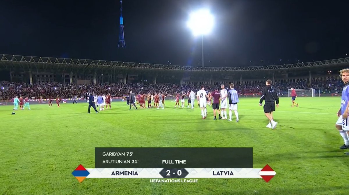 THEFINAL_3R's tweet photo. 🇦🇲 Armenia 2–0 Latvia 🇱🇻

ARMENIA START WITH A STATEMENT! 🔥🇦🇲

A convincing 2–0 victory for Armenia as they secure all three points against Latvia. A clean sheet, two goals and a perfect start to the campaign! 💪⚽

#NationsLeague #Armenia #Latvia https://t.co/G4tJMeUp4l