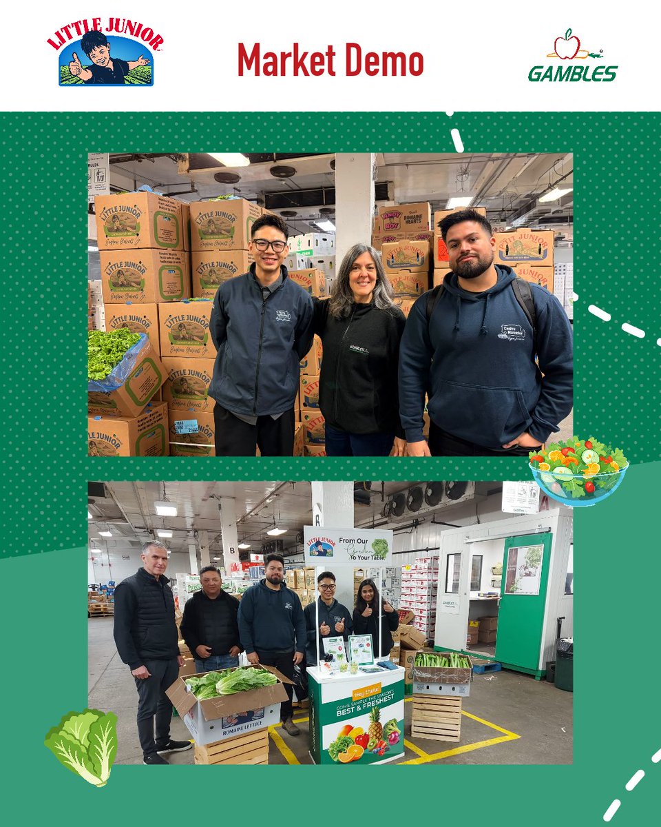 GamblesProduce's tweet photo. Had a blast on the Market Floor while promoting Centre Maraicher! Thanks to our customers who stopped by!
Little Junior Romaine Lettuce and Celery to remain on Promo until October 2nd!
Speak to your sales rep today!
#Gambles #Produce #LittleJunior #Demo #Market https://t.co/9JvYhNXuSX