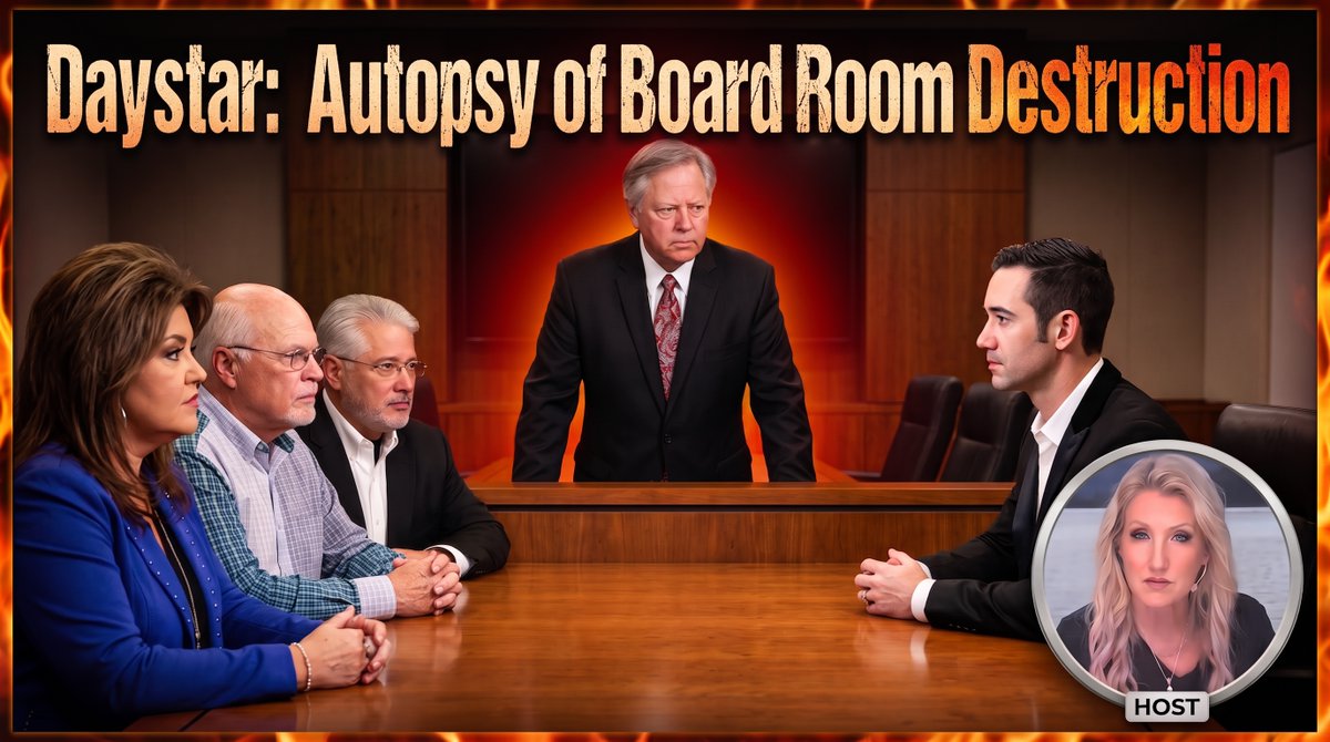 LauraLynnTT's tweet photo. The Daystar boardroom tapes expose the absolute destruction of a once-great network!

In yesterday's broadcast, we broke down the shocking audio of Daystar’s lawyer, John Lynch, prioritizing his corporate position over biblical righteousness. Instead of standing up against the sin and cover-ups orchestrated by Joni Lamb, the board acted as a pack of wolves, trying to force Jonathan Lamb to sign a gag-order NDA. They used blatant legal intimidation to silence him about the horrific allegations and the reality of the sleepover!

Jonathan and Suzy refused to bow to the control of this wicked system. They lost their positions because they stood on the Word of God rather than protecting a massive paycheck. The cowardly board members sided with liars like Rachel and Josh Brown, and now they are watching their network careen into a complete spiritual disaster.

We also discussed how biblical it is to boldly call out these grifters, just as Jesus called the Pharisees a brood of vipers! Whether it is the cover-ups at Daystar or the absolute fraud of false prophets using the church as a personal slush fund, we will not stop exposing the works of darkness.

If you missed this explosive breakdown, you need to hear the audio evidence for yourself. Watch yesterday's broadcast right here: 👇 https://t.co/bc4le4o8Kv
