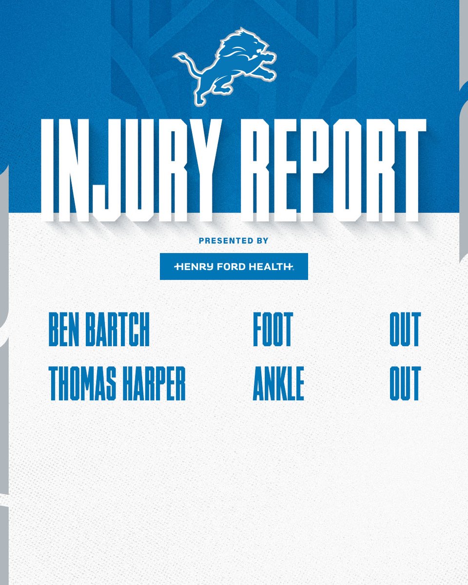 Lions's tweet photo. #NYJvsDET injury report https://t.co/YyZWXJUbzZ