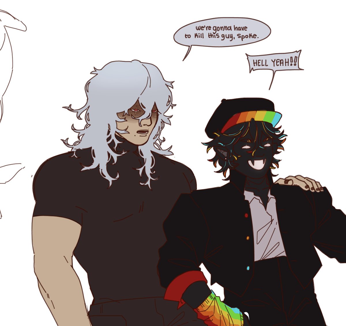 Duahhail's tweet photo. When you’re in a “I am a victim of manipulation who should also be held accountable for my actions” contest and these two show up

#shigarakitomura #spokeishere #spokeisherefanart https://t.co/Zy3nRKrPWg
