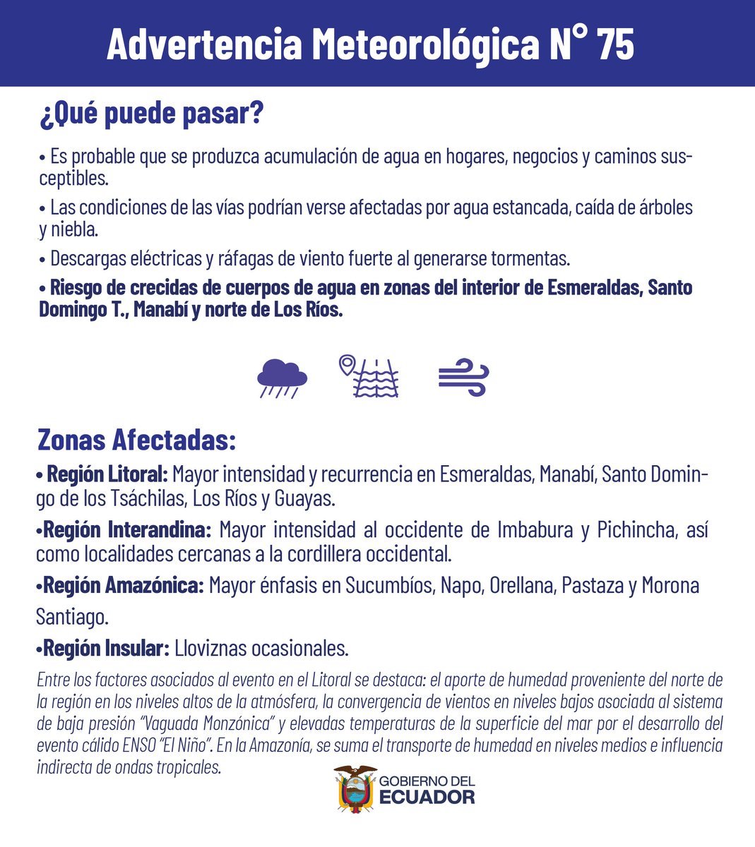 inamhi_ec's tweet photo. #AdvertenciaMeteorológicaEc #75| Del 25 al 28 de septiembre se prevén episodios de lluvia de variable intensidad con probabilidad de eventos fuertes con tormentas, especialmente en Esmeraldas, Sto. Domingo, Los Ríos, Manabí y Guayas, así como en ciertas zonas de la  Amazonía https://t.co/CmEr0fxuNk