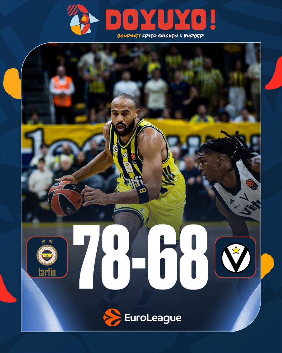 ssportplustr's tweet photo. FENERBAHÇE TARFİN EUROLEAGUE'E GALİBİYETLE BAŞLADI! 🤩🏀

Sarı-lacivertliler, Virtus Bologna'yı 78-68 mağlup ederek 2026-2027 sezonunu galibiyetle açtı! 🟡🔵

@doyuyotr 

Herkes #BasketbolaDOYUYO! #işbirliği https://t.co/8LFTPx6iAs